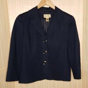 Boutique Essentials Womens Navy Structured Blazer 12